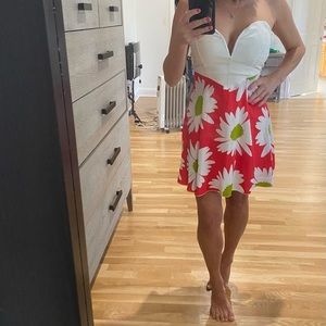 Sundress white with multi color flowers